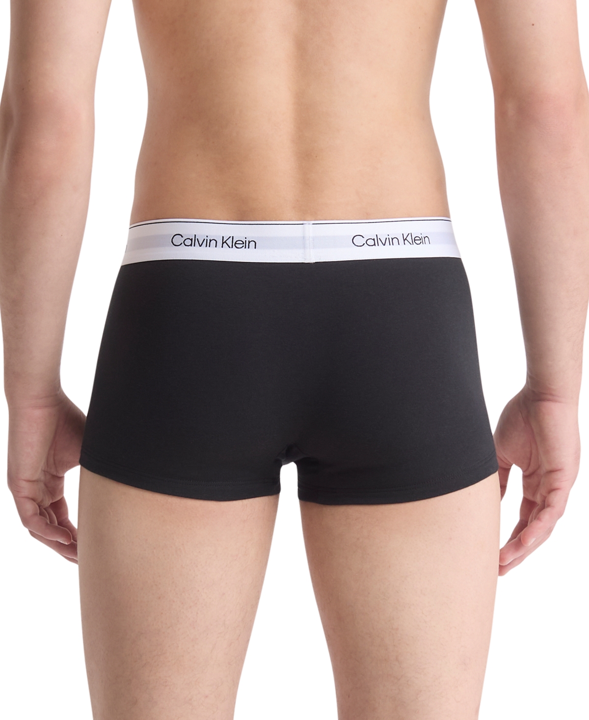 Calvin Klein Men's Icon Cotton Stretch 3-pack Low Rise Trunk In Black