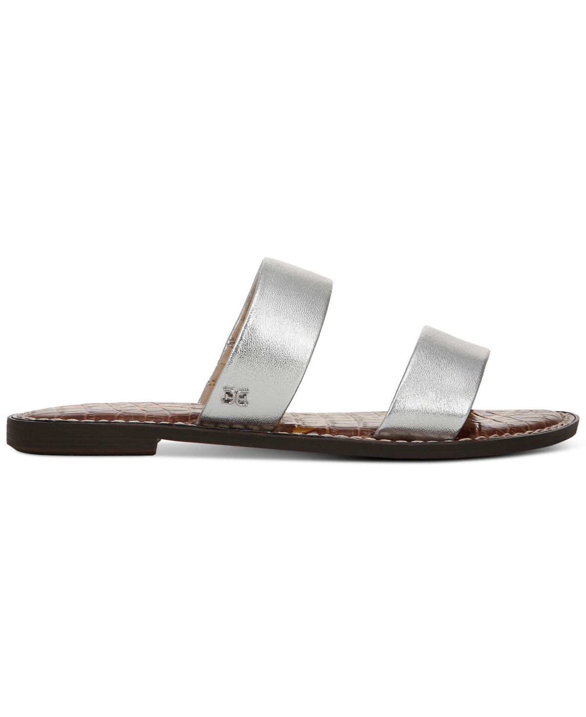 Sam Edelman Gala Slide Sandal In Soft Silver Leather
