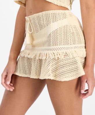 Juniors' Crochet Cover-Up Skirt, Exclusively at Macy's