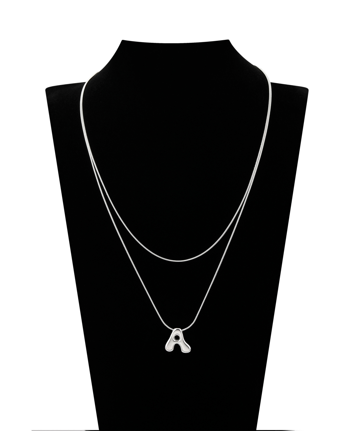 Unwritten X Moda Sport Silver Tone Water Resistant Initial Layered Necklace In Silver A