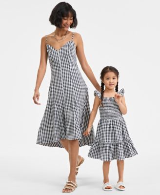 On 34th Womens Gingham Midi Dress Toddler Girls Gingham Smocked Dress Exclusively At Macys In Gray