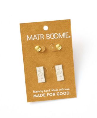 Haveli Etched Earring Set