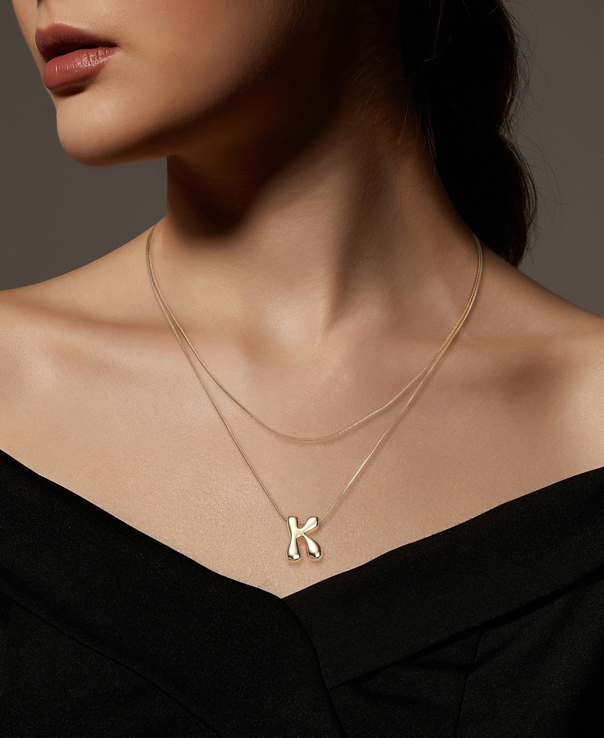 Unwritten X Moda Sport Silver Tone Water Resistant Initial Layered Necklace In Gold K
