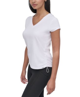 Sport Women's Crewneck Short-Sleeve Side-Ruched Top