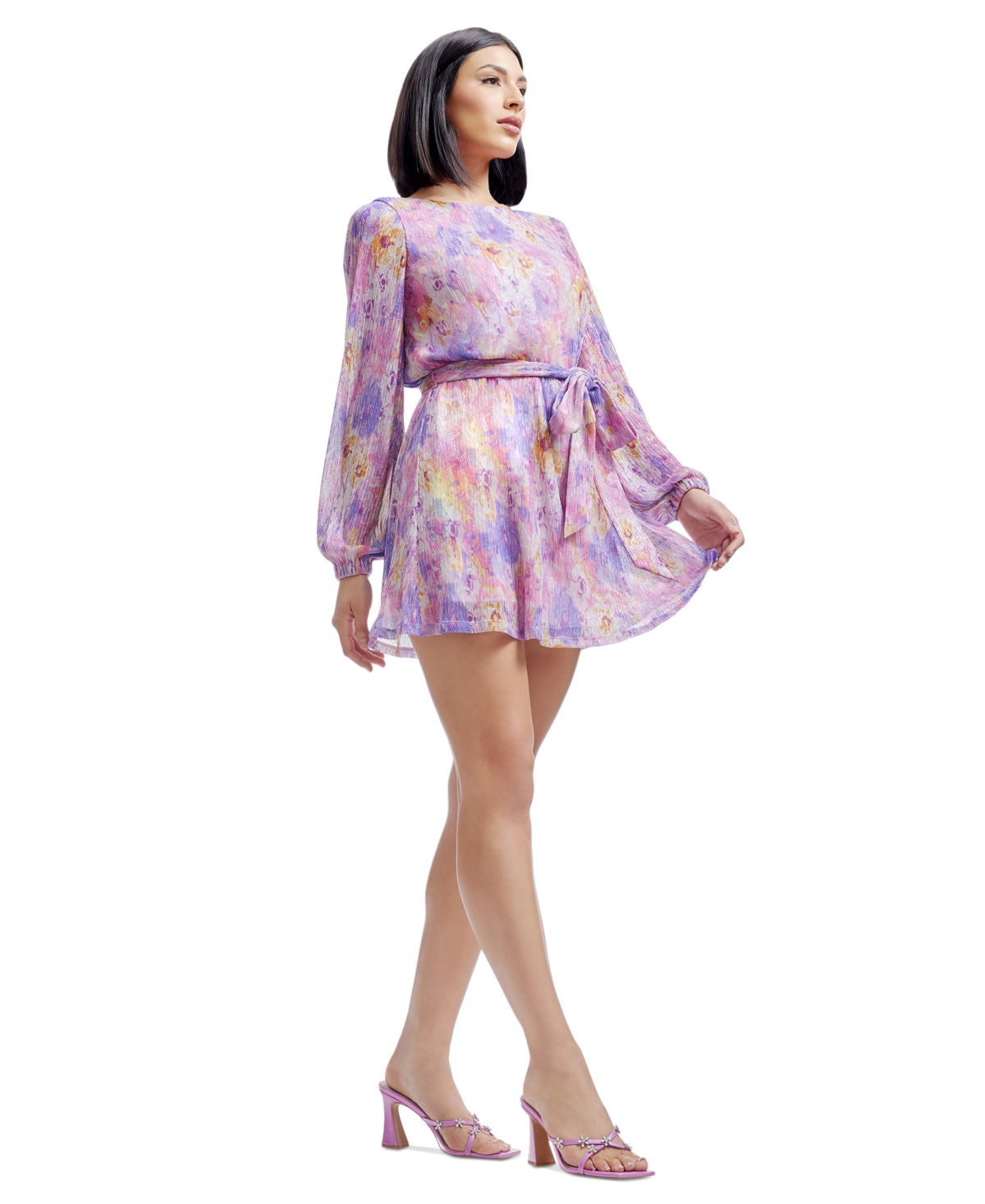 DRESS THE POPULATION WOMEN'S KIRSI PRINTED MINI DRESS 
