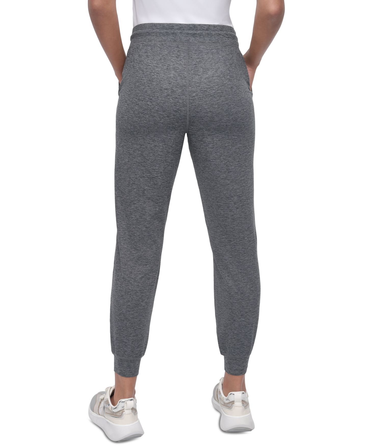 Женские брюки DKNY Spacedye High-Waist Fitted Slim, цвет: Чёрный — фото 5