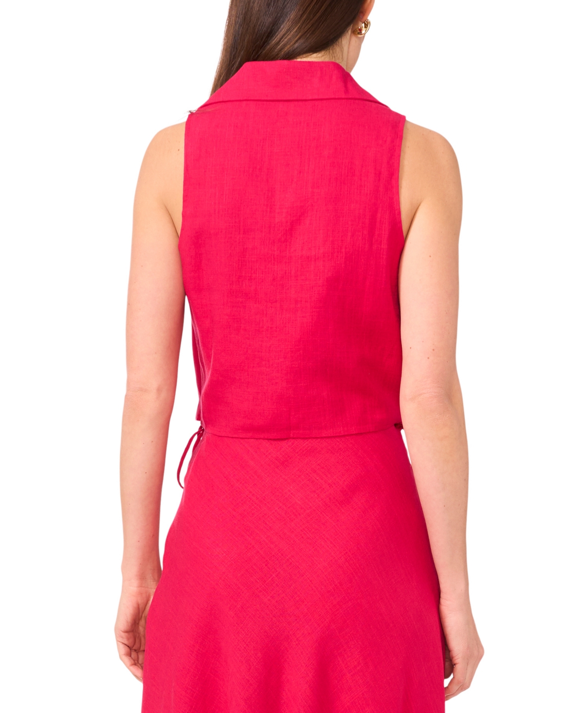 1.state Womens Collared Crossover Cropped Top A Line Maxi Skirt In Magenta