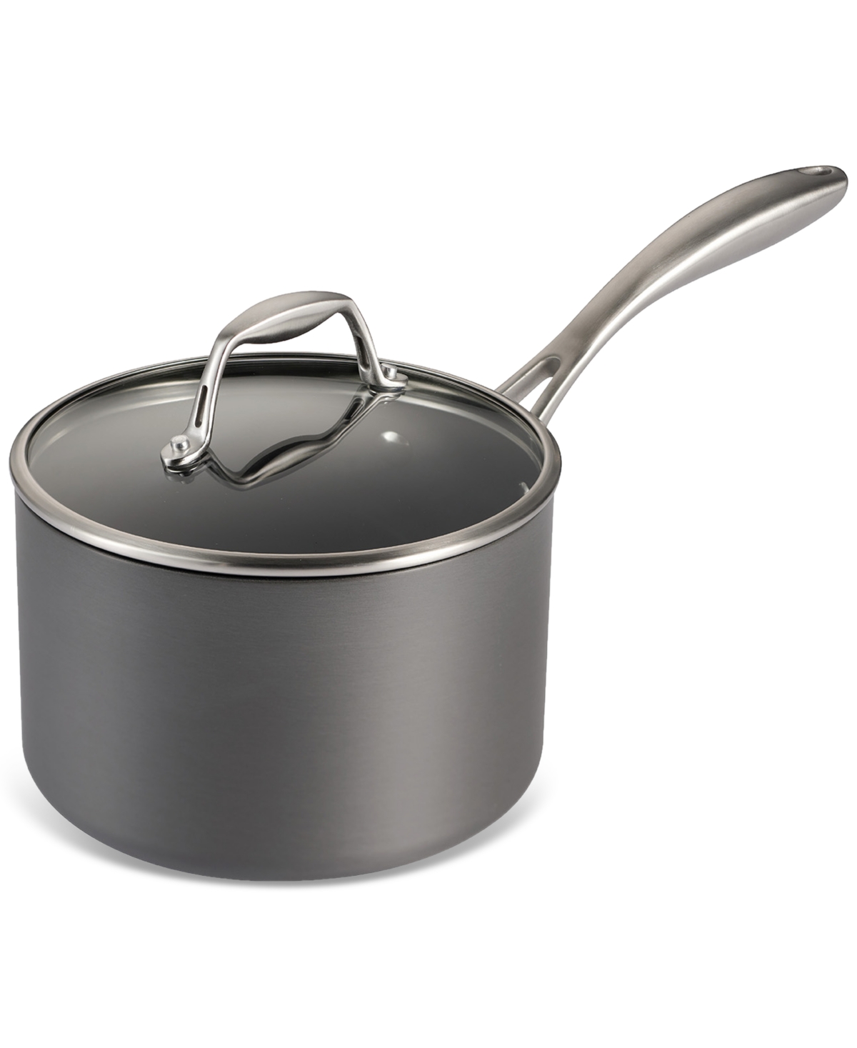 Tramontina Hard-anodized Aluminum 3-qt Covered Saucepan In Charcoal