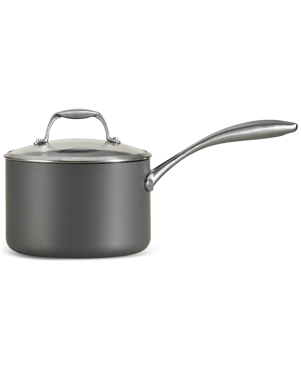 Tramontina Hard-anodized Aluminum 3-qt Covered Saucepan In Charcoal