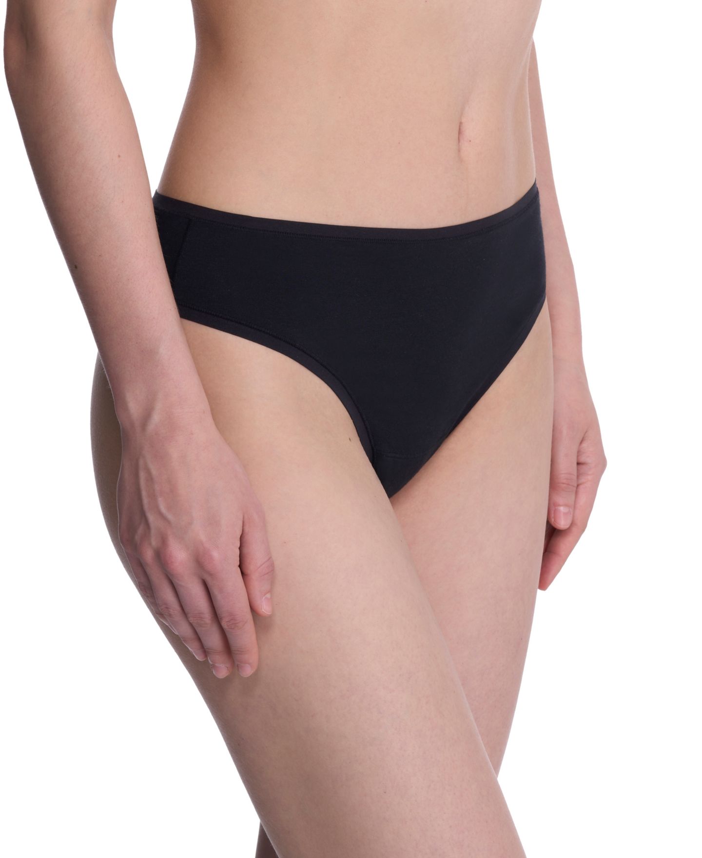 Трусы-стринги Bare, хлопок — Natori, цвет: Чёрный, вариант 1 — фото 2