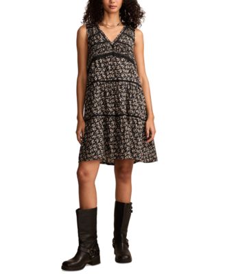 Lucky Brand - Women's Floral-Print Lace-Trimmed Tank Mini Dress
