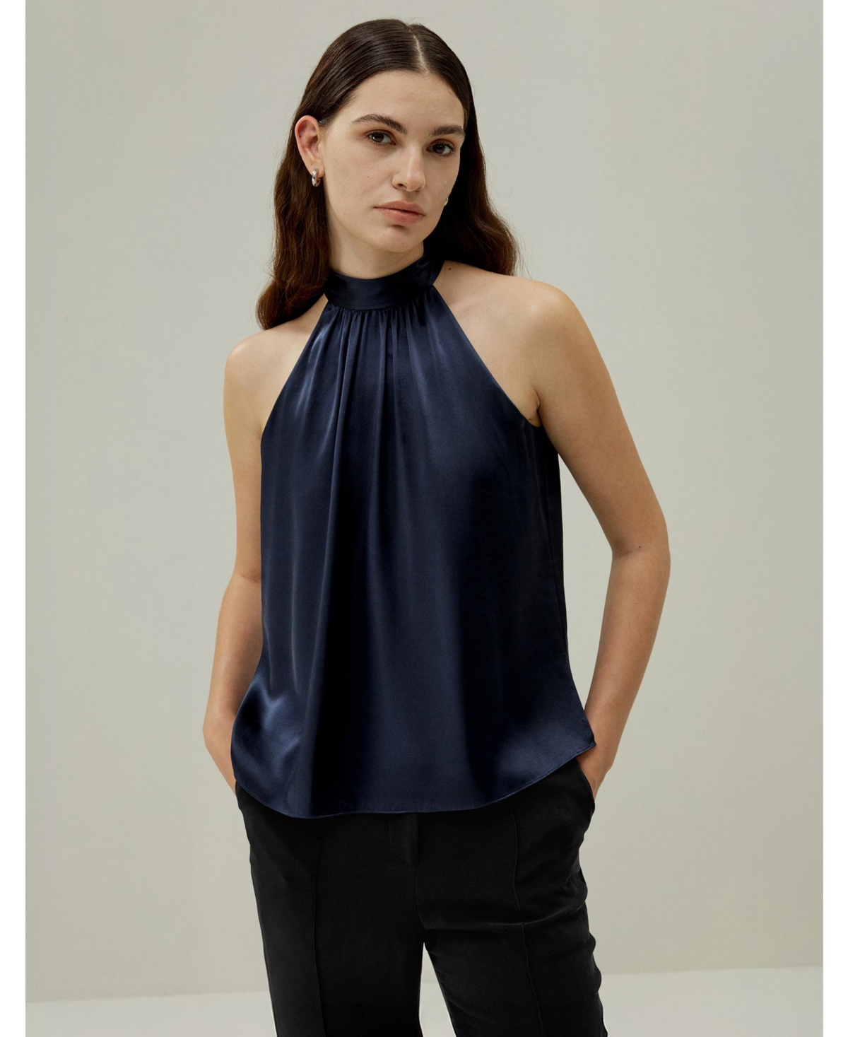 Lilysilk Women's Minimalistic Allure Silk Halter Top