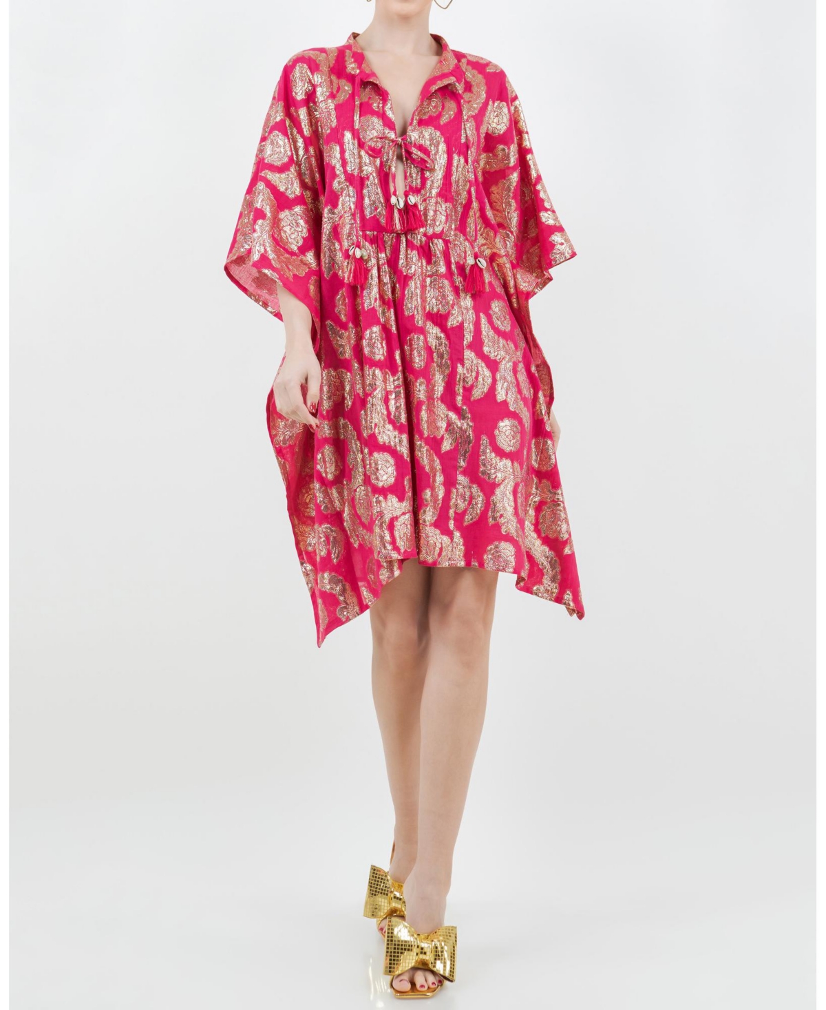 Palm Springs Caftan Midi Dress - Seashell
