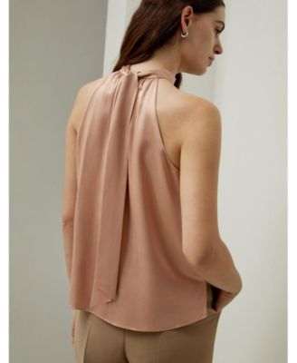 Graceful Breeze Silk Halter Top for Women