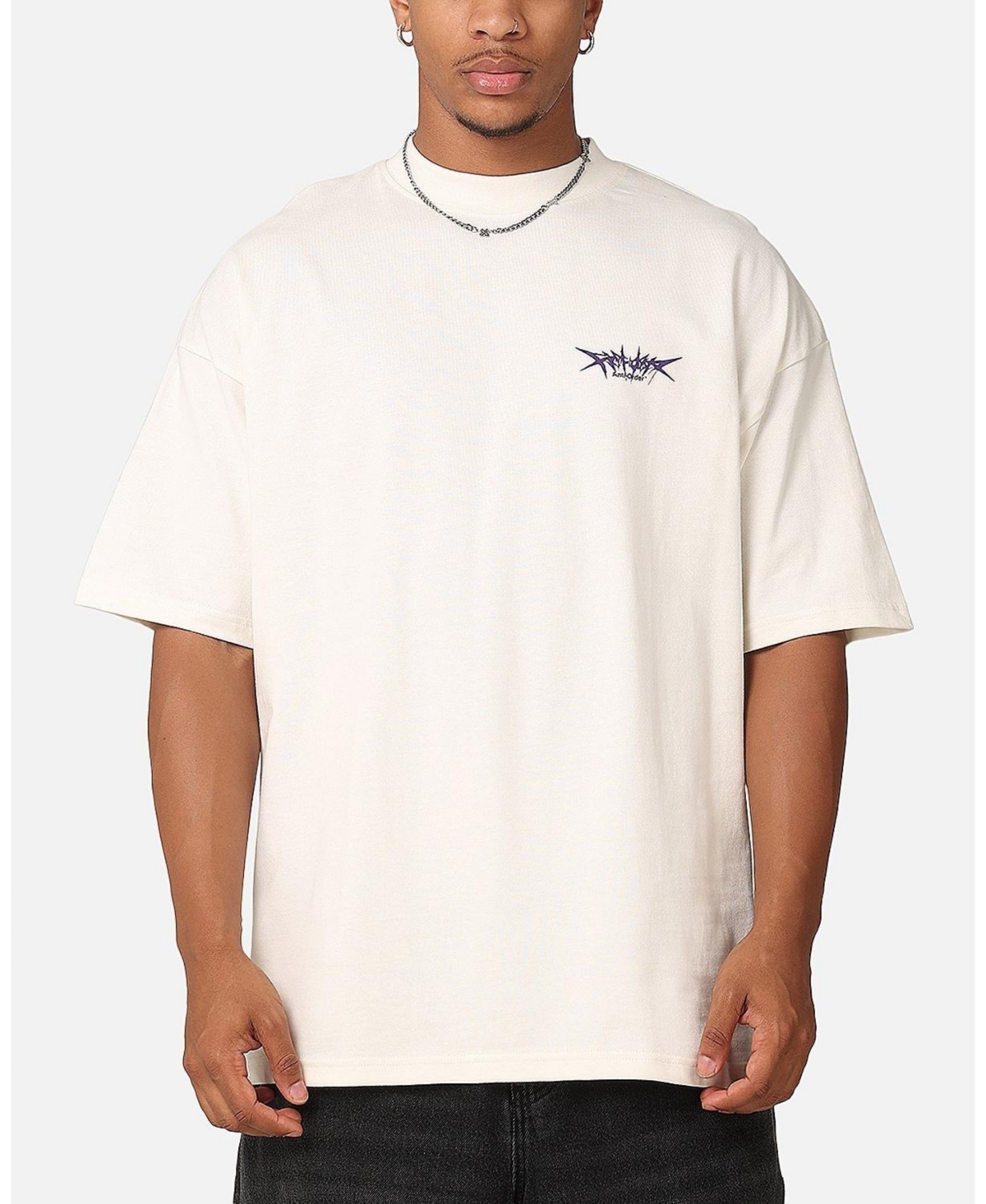 Metal Mock Neck T-Shirt - Off white