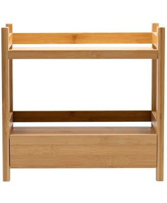 2-Tier Bamboo Kitchen Countertop Organizer - ideal for storage and display, stores your favorite spices, seasonings, and household items