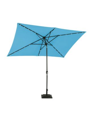 10 ft. x 6.5 ft. Rectangular Lighted Market Umbrella with Waterproof and UV Resistant in