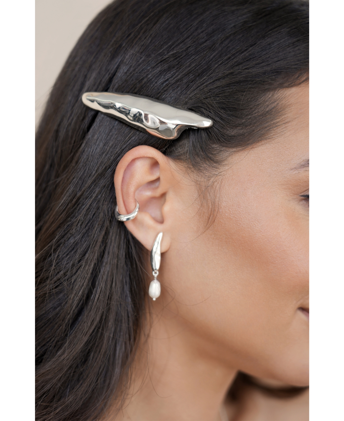 Ettika Modern Metal Barrette In Silver