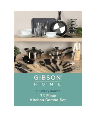74 Piece Kitchen Combo Set: Cookware, Dinnerware, Cutlery, Flatware, Tools & Gadgets, storage and Glassware