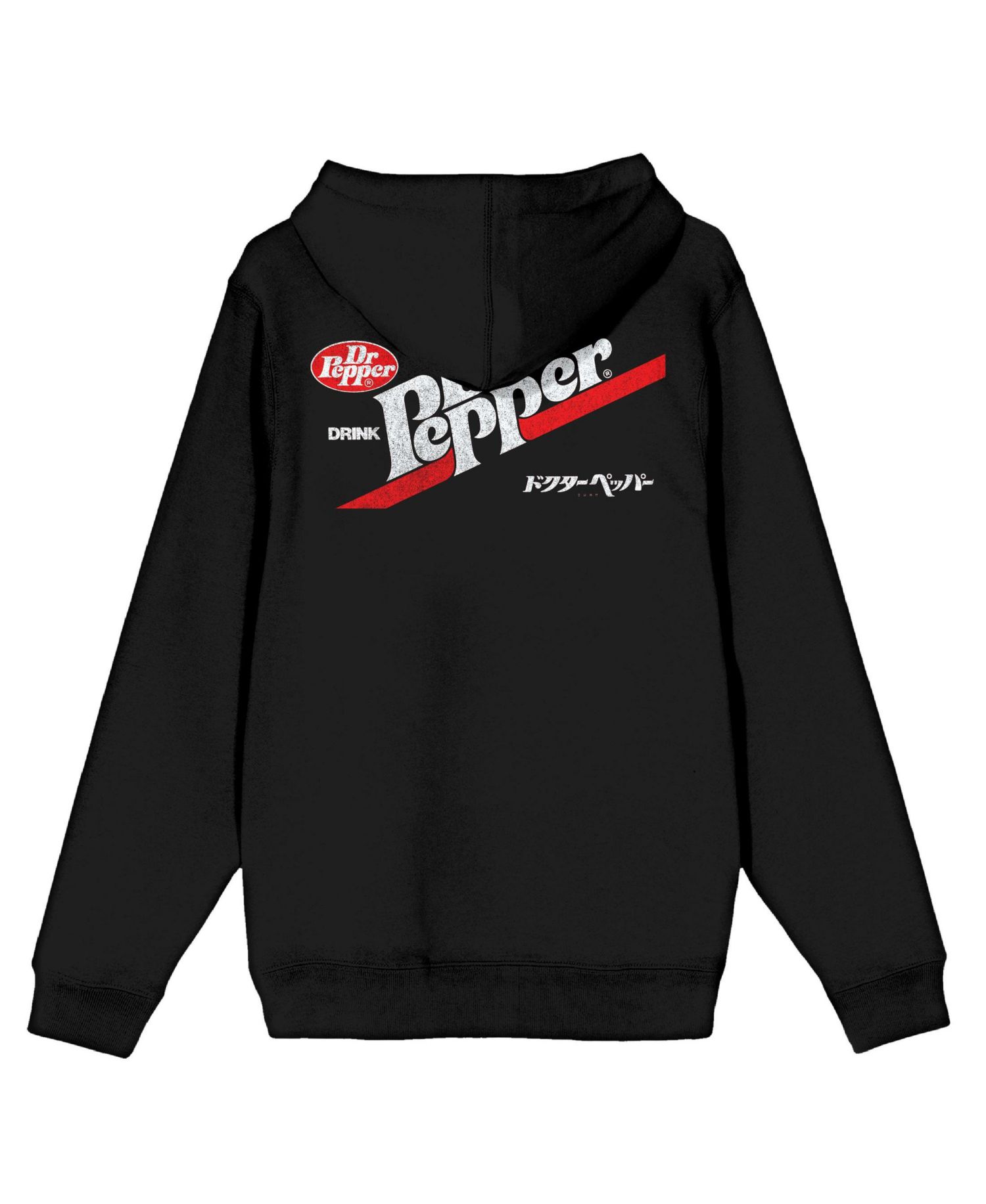 Men's Dr Pepper Kanji Logo Black Zip-Up Hoodie-XL