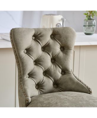 Set of 2 Metal/Faux Leather Adjustable Swivel Modern Design Bar Stools