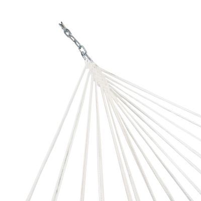 Outdoor Quilted Double Hammock with Pillow and Curved Metal Spreader Bars