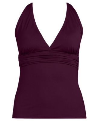 Women's V-Neck Plunge X Back Tankini Top