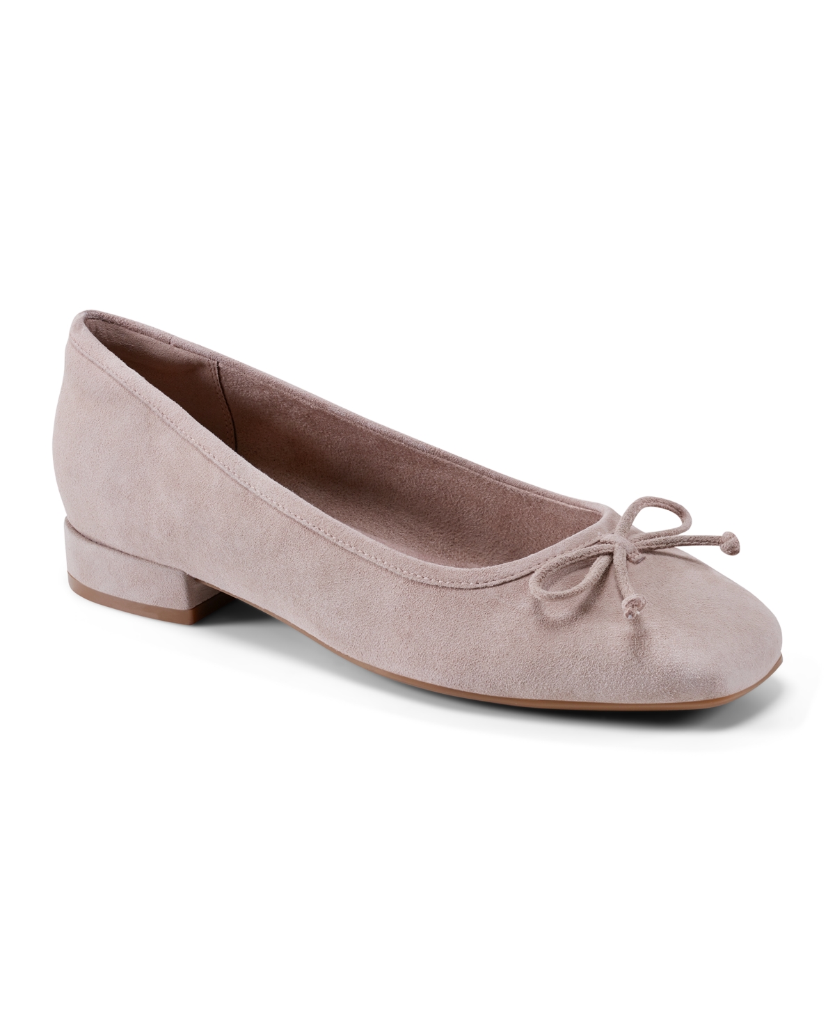 Shop Rockport Women's Sadie Square Toe Slip-on Ballet Dress Flats In Taupe Suede