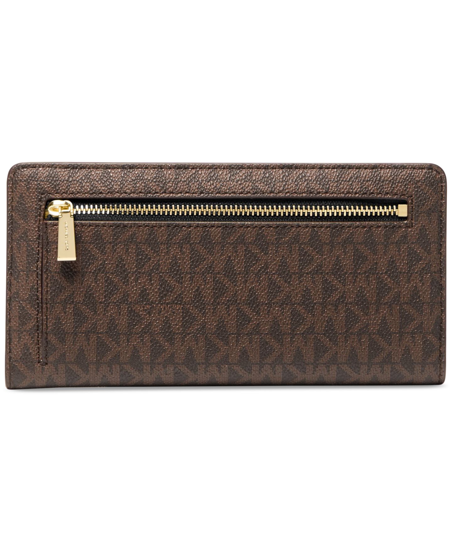 Женский узкий кошелёк Michael Kors Bryant Large на кнопке, цвет: Светло-коричневый — фото 3