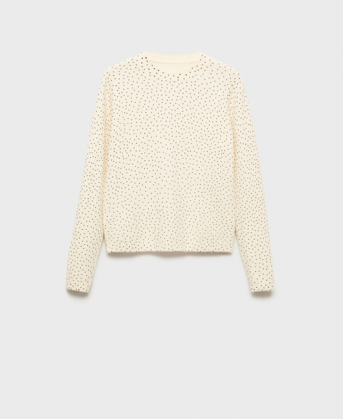 Mango Women's Polka Dot Knitted Sweater In Ecru