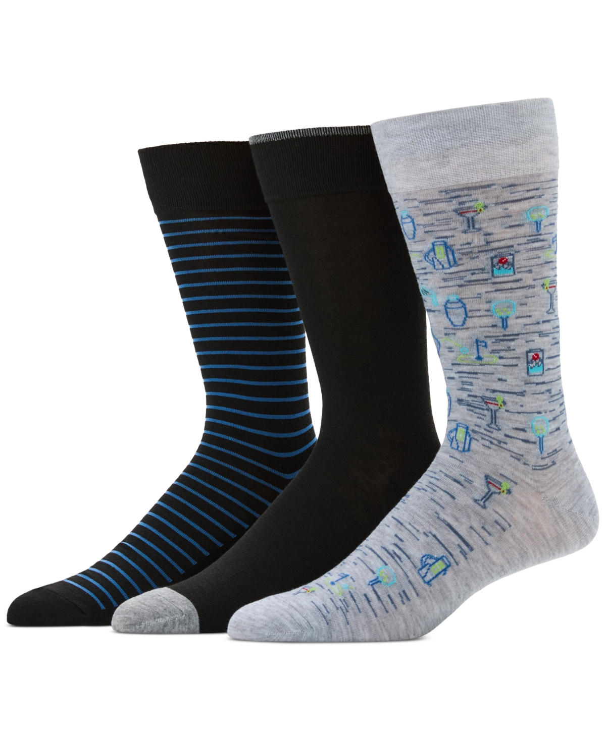 Men's 3-Pk. Novelty Crew Socks - Crab Novelty