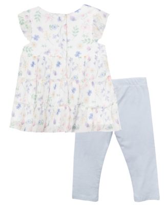 Baby Girls 2-Piece Power Mesh Dressy Top and Pant Set