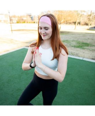 Women's Pack of Wide Training Headbands - Blue + Grey + Pink