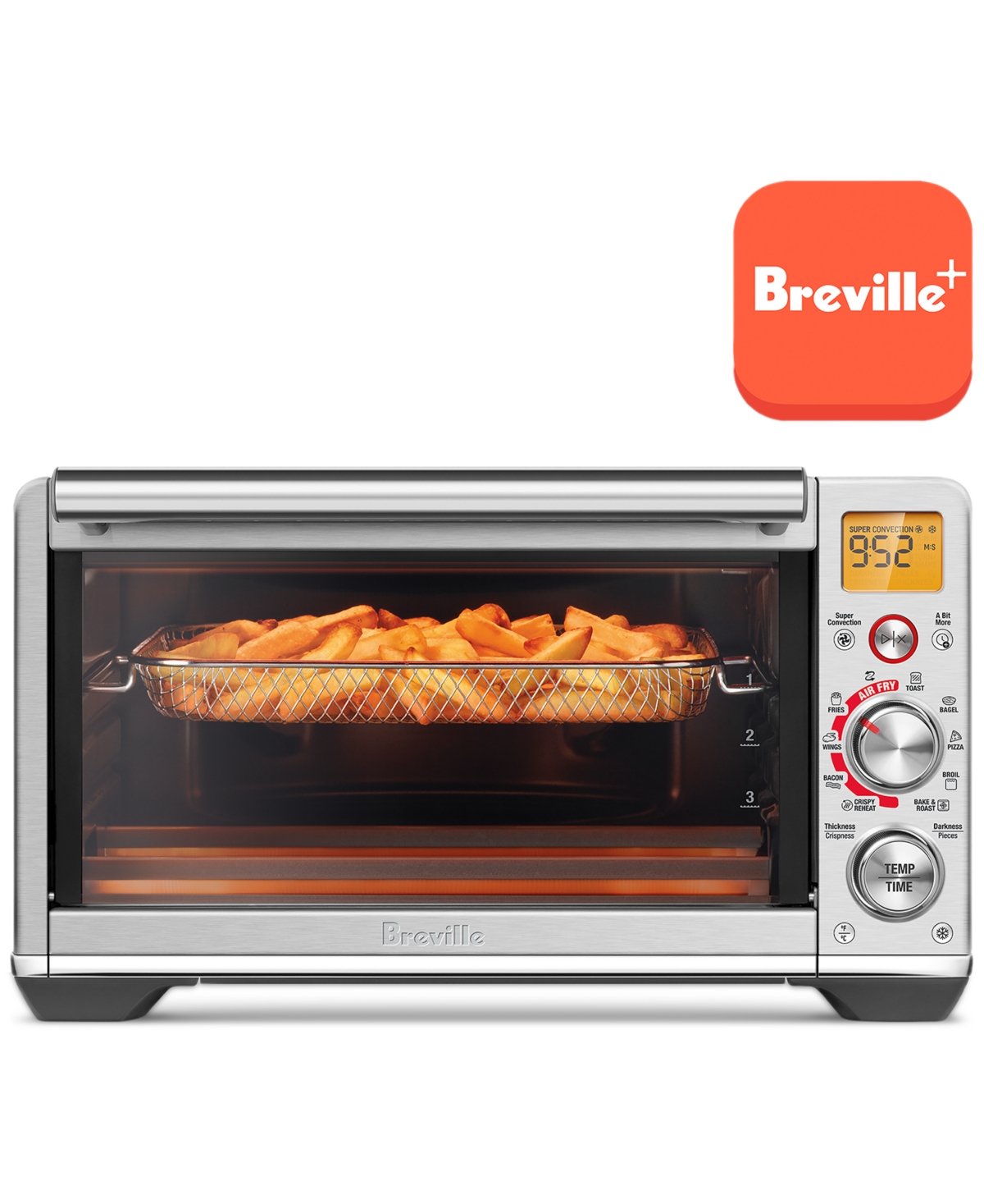 Breville The Smart Oven 10-function Air Fryer Compact In Brushed Stainless Steel