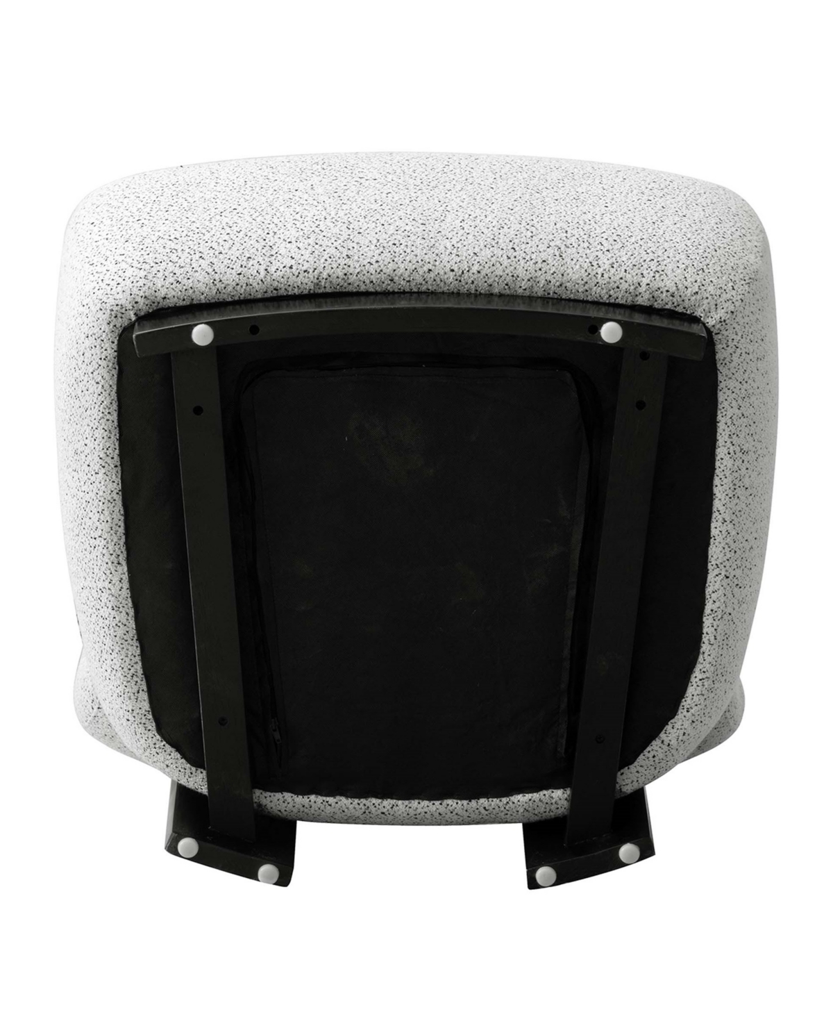 Manhattan Comfort Bartow Modern Woven Fabric Upholstered Accent Chair In Ivory,black