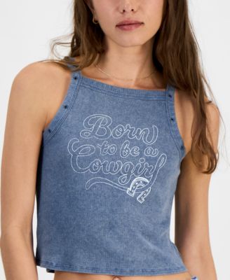 Juniors' Born to Be a Cowgirl Graphic Tank Top