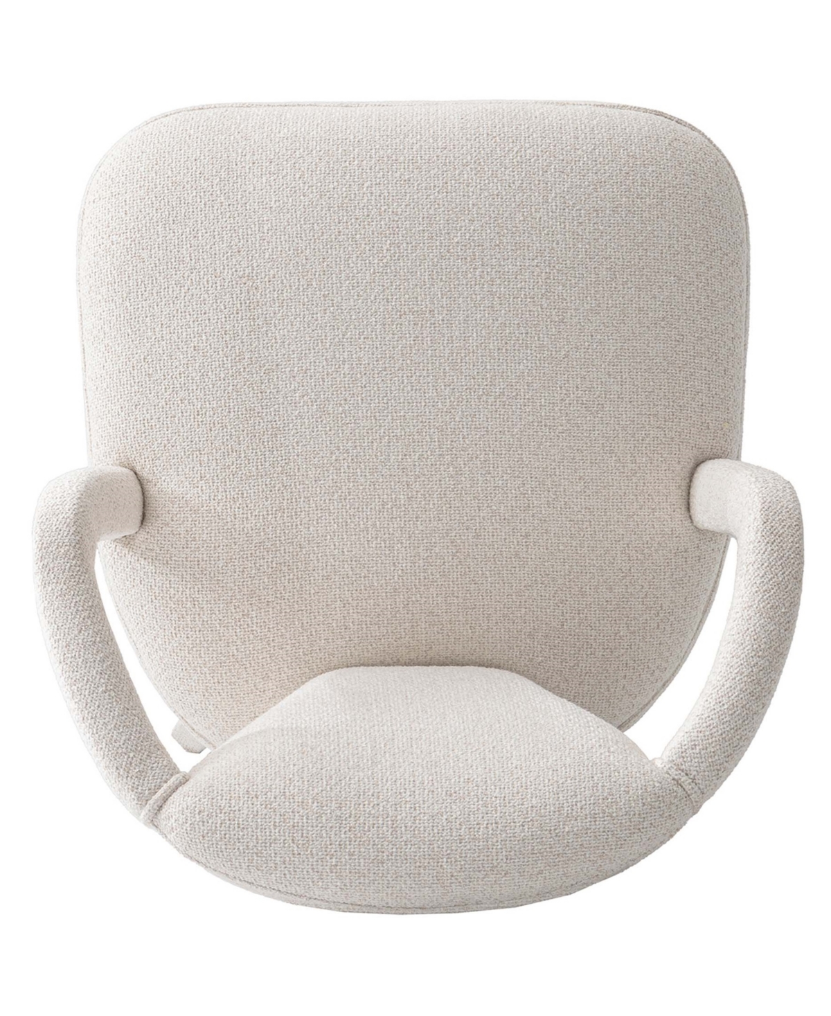 Manhattan Comfort Modern Palmer Tweed Dining Armchair In Ivory