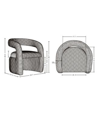 Corvette Modern Velvet Upholstered Accent Chair