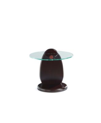Artesia 19.68" Modern Tempered Glass Top End Table