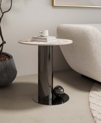 Laurel 19.68" Modern Sintered Stone Top End Table