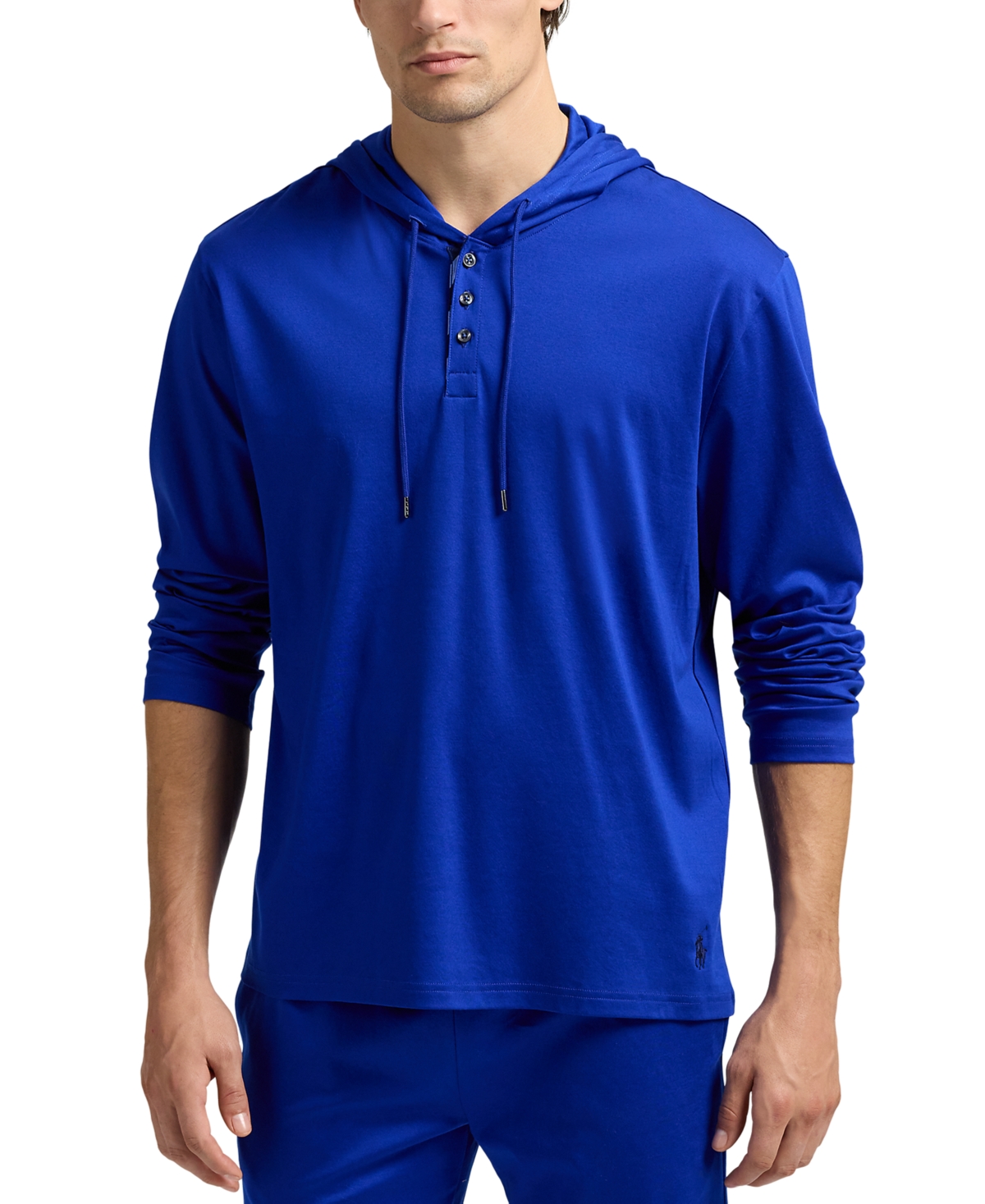 Polo Ralph Lauren Men's Cotton Pajama Hoodie In Heritage Royal,cruise Navy
