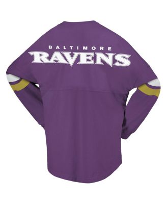 Women's Purple Baltimore Ravens Spirit Jersey Lace-Up V-Neck Long Sleeve T-Shirt