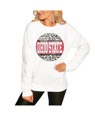Gameday Couture - Women's White Ohio State Buckeyes Scoop Score Pullover Sweatshirt