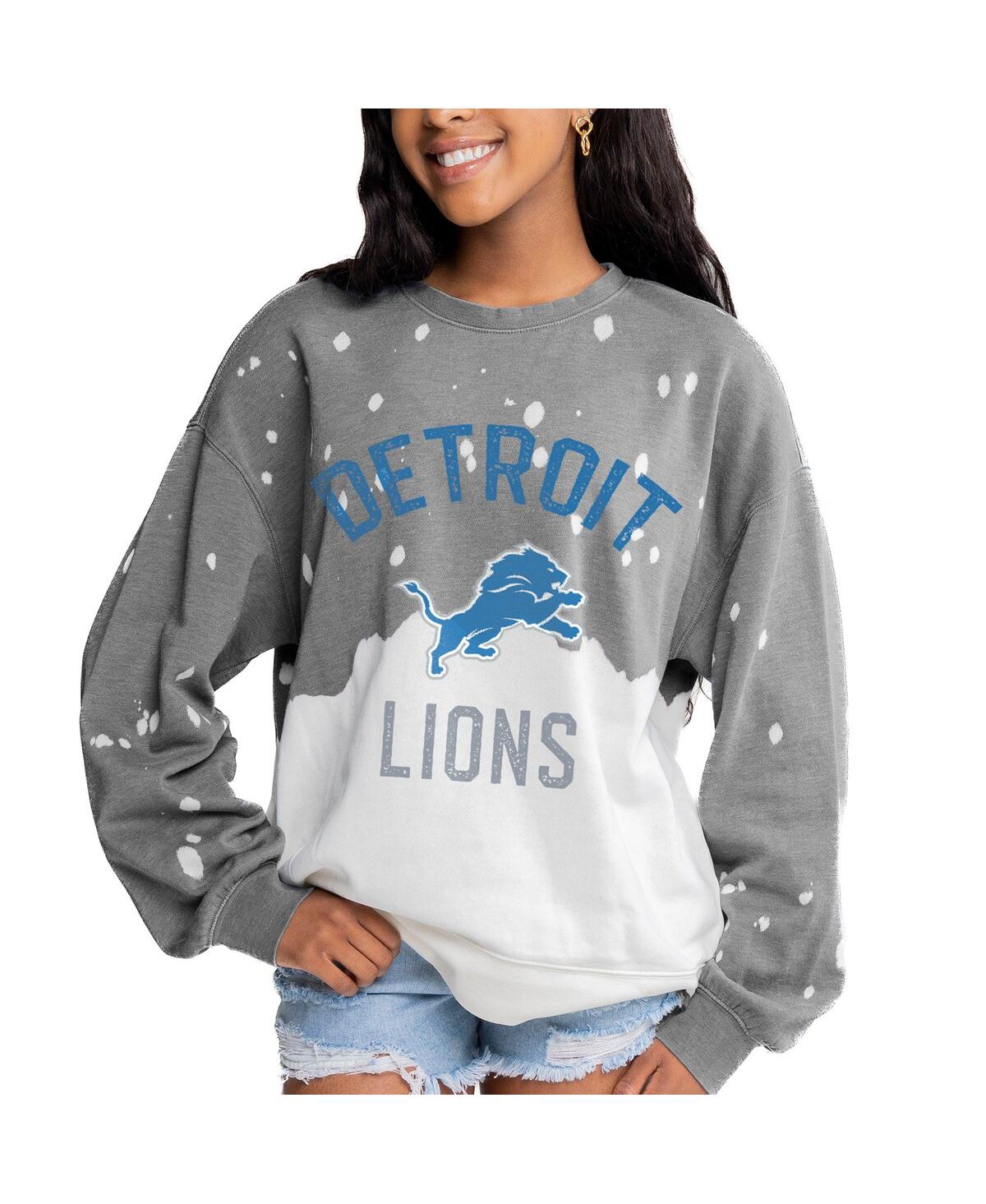 Gameday Couture Women's Gray Cincinnati Bengals Coin Toss Faded French Terry Pullover Sweatshirt In Gray