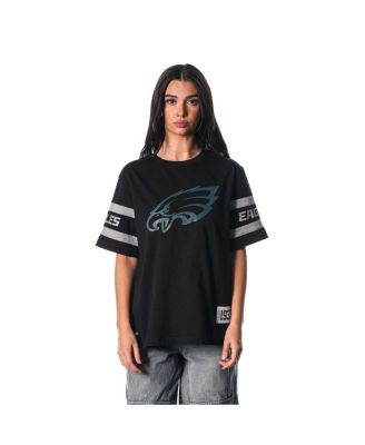 The Wild Collective - Women's Black Philadelphia Eagles Drop Shoulder T-shirt