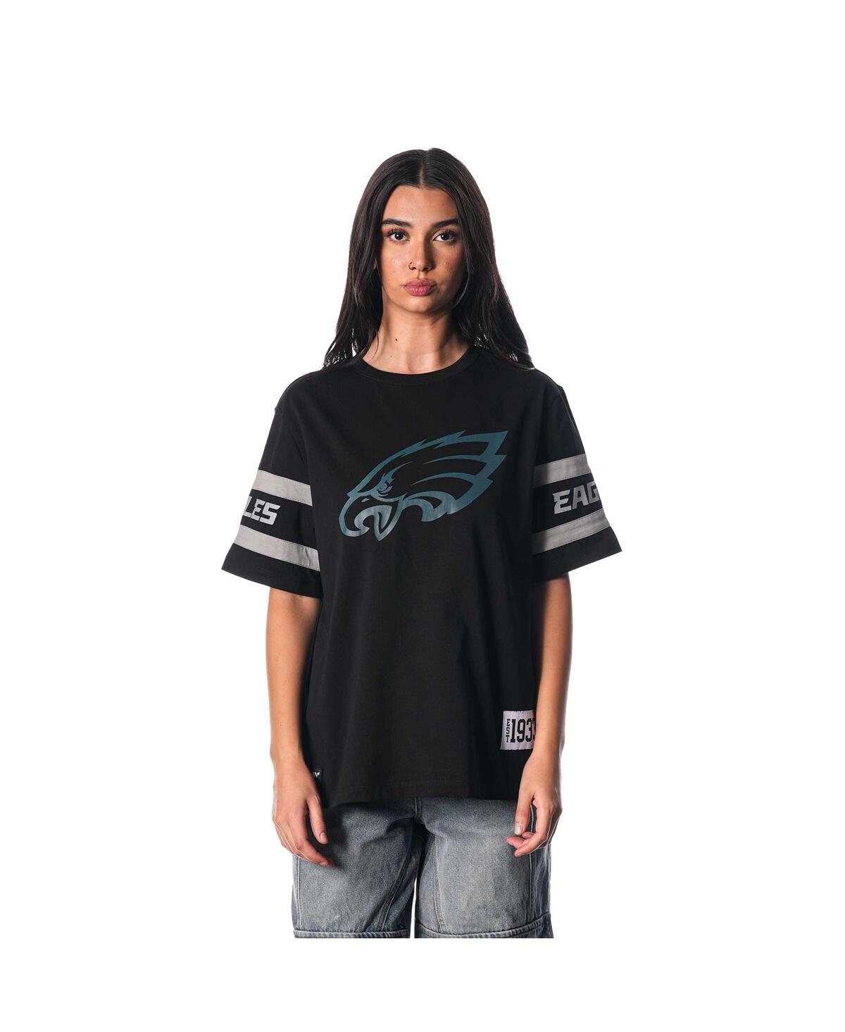 Women's Black Philadelphia Eagles Drop Shoulder T-Shirt - Black