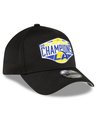 Men's Black Los Angeles Rams 2024 NFC West Division Champions Locker Room 9FORTY A-Frame Adjustable Hat