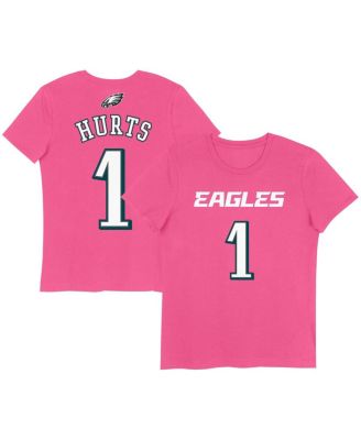 Nike - Big Girls Jalen Hurts Pink Philadelphia Eagles Player Name & Number T-Shirt