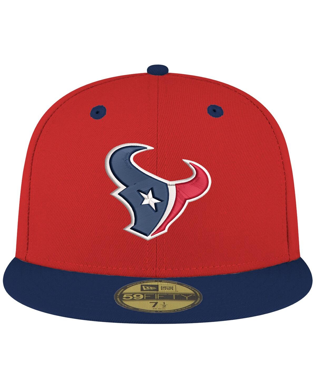 Shop New Era Men's Red/navy Houston Texans Flipside Two-tone 59fifty Fitted Hat In Red,navy