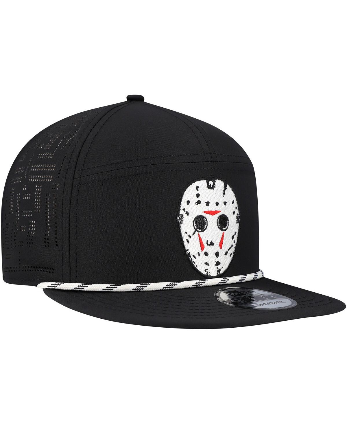 NEW ERA MEN'S BLACK FRIDAY THE 13TH ROPE TRUCKER 9FIFTY SNAPBACK HAT 